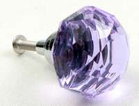 Large Set Of 2 Light Blue/Purple Crystal Glass DrawerDoor Pull
