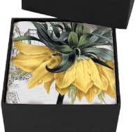 * 4 Cork-Backed Coasters Yellow Floral Conservatory