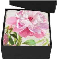 * 4 Cork-Backed Coasters Pretty In Pink Peonies