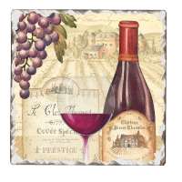 * Absorbent Stone Cork-BackedTile Trivet Wine Tradition